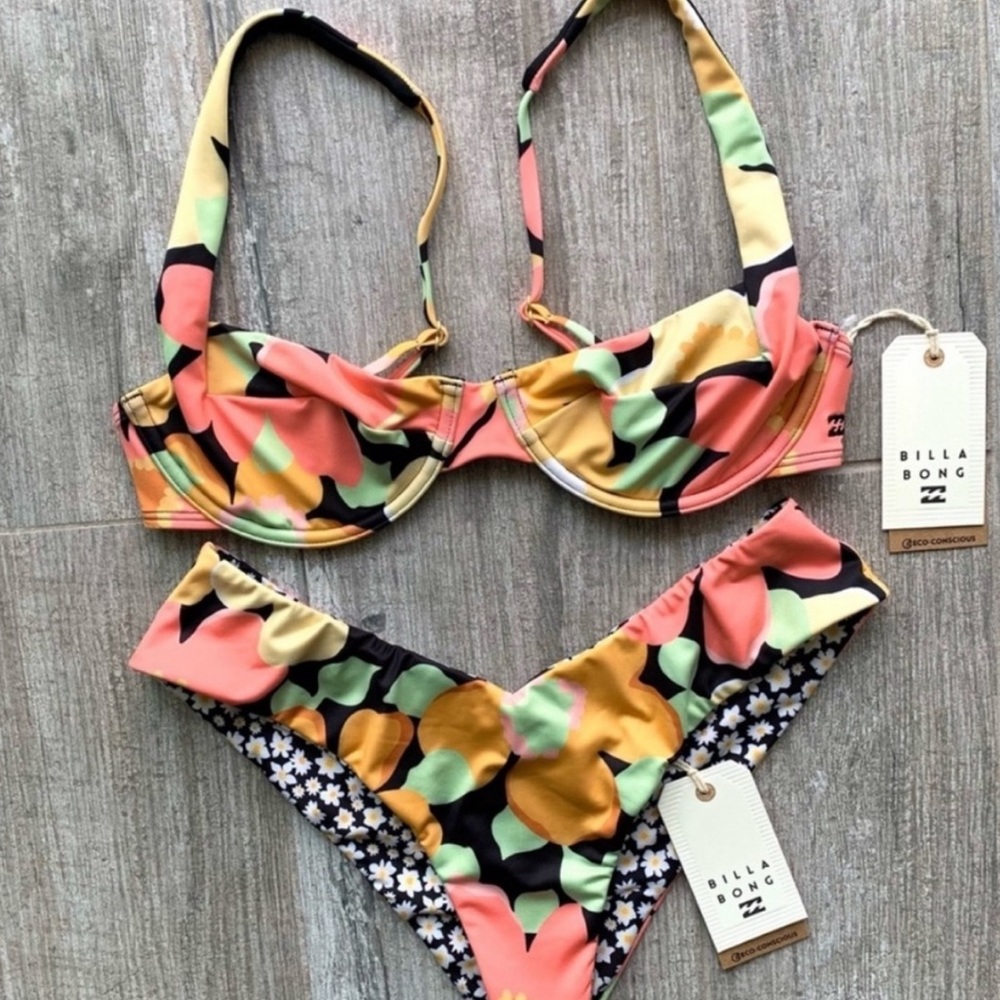 🔥🔥BILLABONG - PRETTY DAZE RUBY UNDERWIRE REVERSIBLE FIJI BIKINI SET🔥🔥